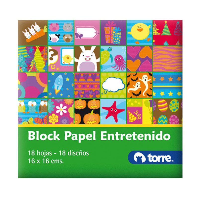 BLOCK PAPEL ENTRETENIDO 16 x 16 CM TORRE